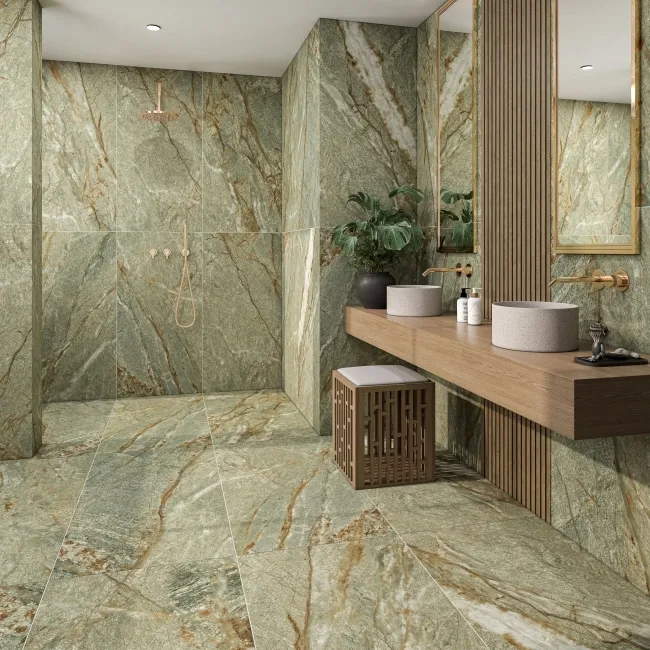 Cora Green Matt Porcelain Tiles 1200x600