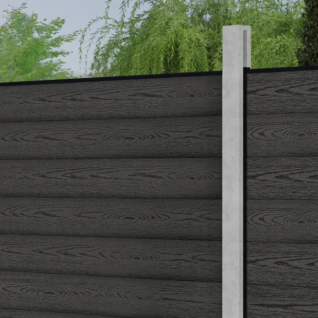 LuxeLine® Dark Grey Composite Fence Panel for Own Post 6ft
