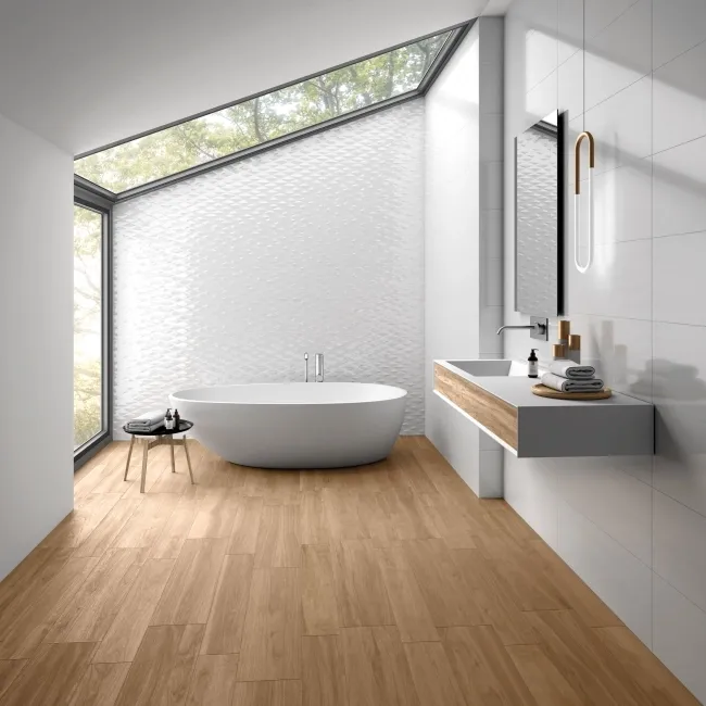 Heartwood Honey Brown Matt Rectified Wood Effect Floor Tiles 888x145