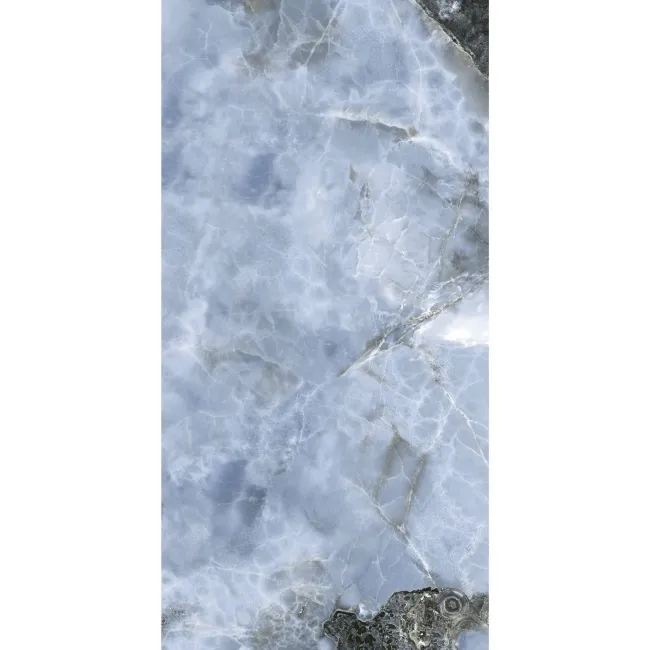 Deluxe Blue Polished Onyx Marble Effect Tiles