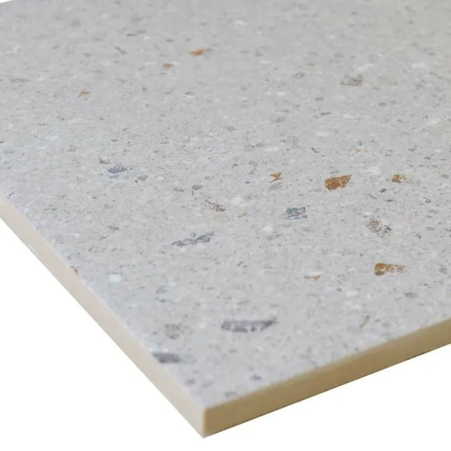 Dollymixx Light Grey Moondust Porcelain Matt Terrazzo Wall and Floor Tiles
