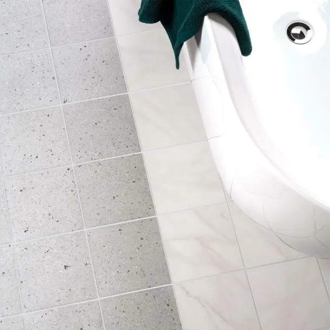 Dollymixx Light Grey Moondust Porcelain Matt Terrazzo Wall and Floor Tiles