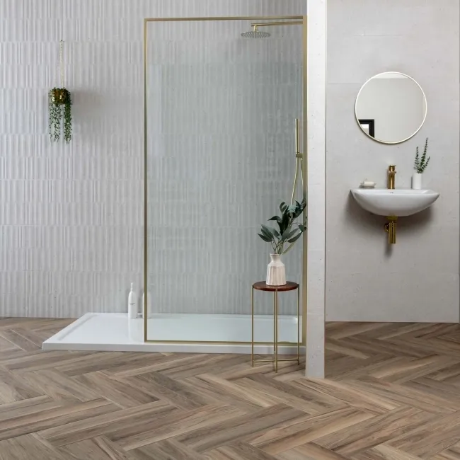 Dover Waves Light Grey Ceramic Stone Effect Wall Tiles