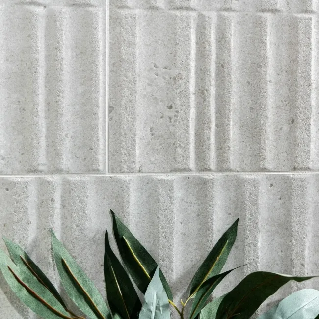 Dover Waves Light Grey Ceramic Stone Effect Wall Tiles