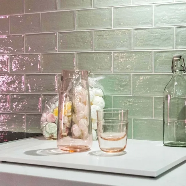 Eton Teal Rustic Gloss Green Metro Tiles