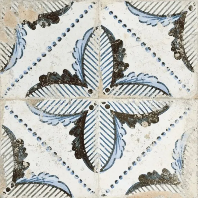 Floweret Floral Antique Multicolour Matt Patterned Floor Tiles