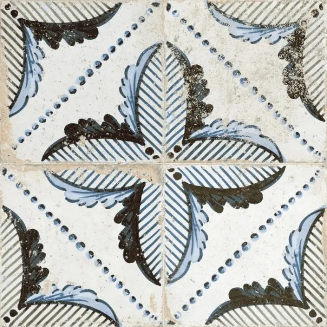 Floweret Floral Antique Multicolour Matt Patterned Floor Tiles