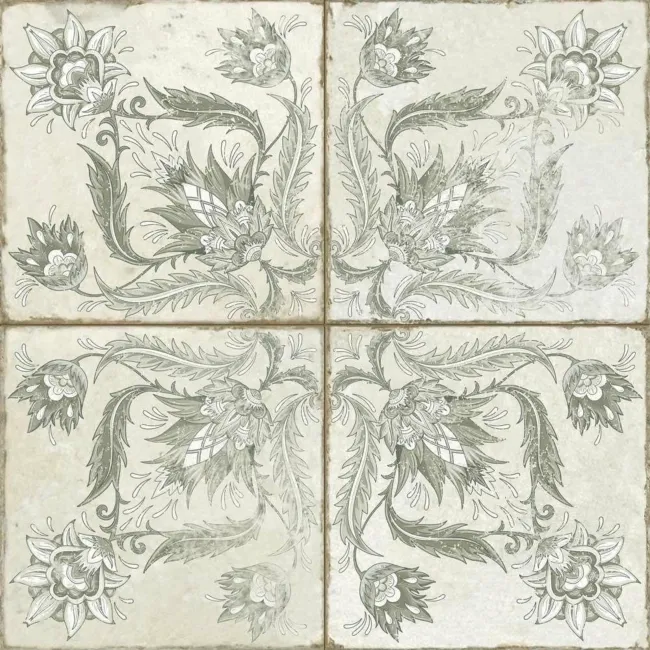 Helix Sage Green Matt Patterned Wall and Floor Tiles