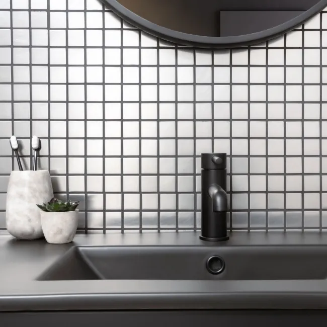 Hunan Brushed Mosaic Oriental Stainless Steel Tiles