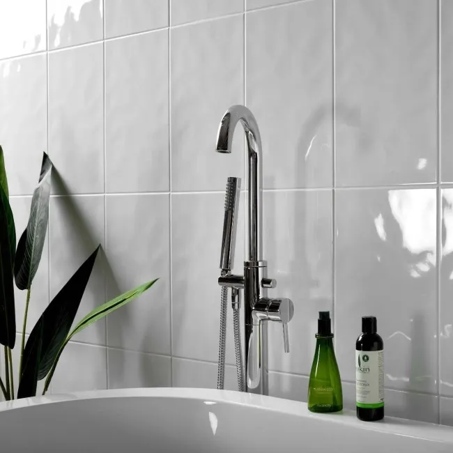 Innocence White Bumpy Gloss Plain Wall Tiles