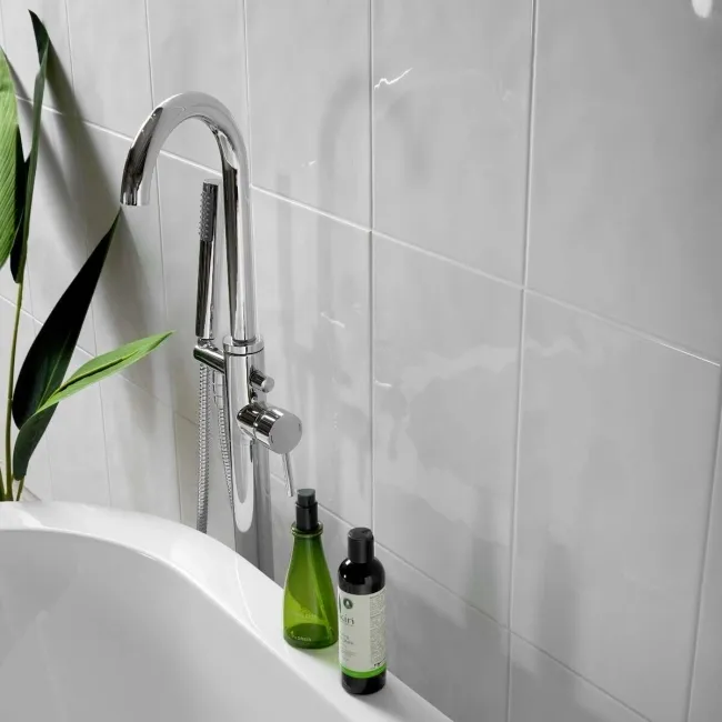 Innocence White Bumpy Gloss Plain Wall Tiles