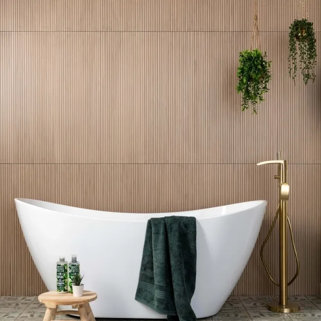 Contour Brown Oak Wood Slat Effect Wall Tiles