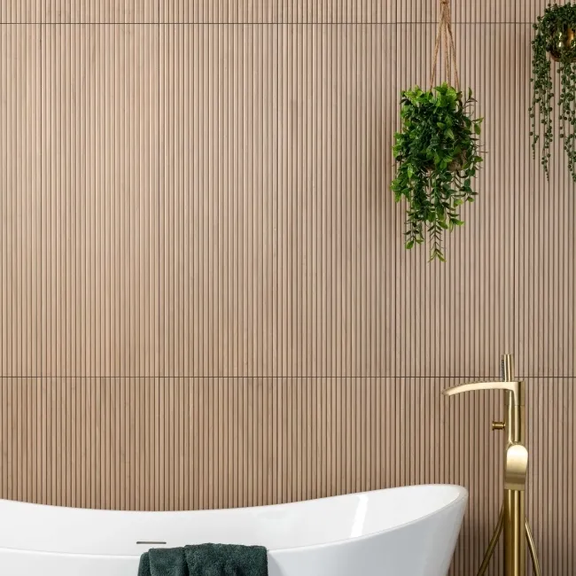 Contour Brown Oak Wood Slat Effect Wall Tiles