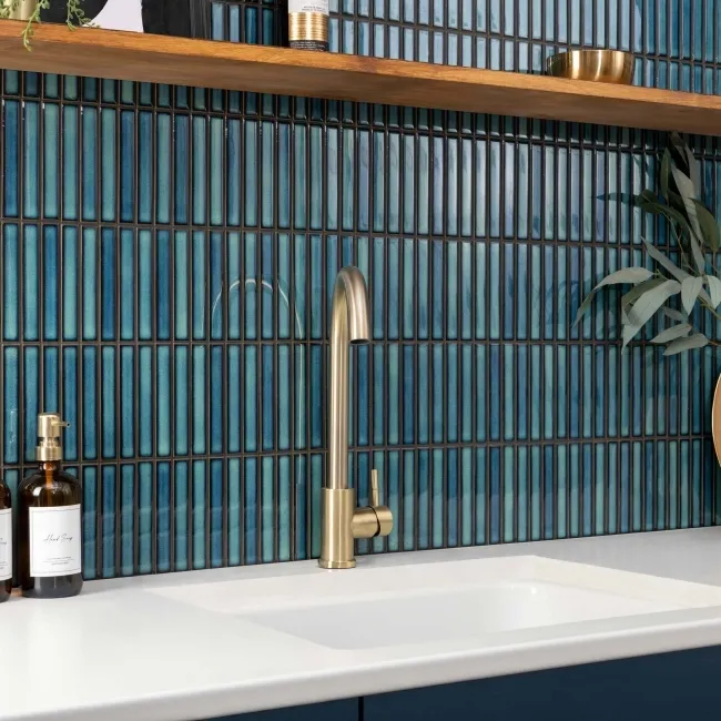 Spirit Ocean Mixed Blue Kitkat Mosaic Porcelain Wall Tiles