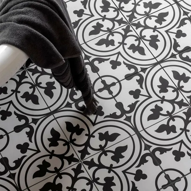 Ledbury Charcoal Black Pattern Wall and Floor Tiles