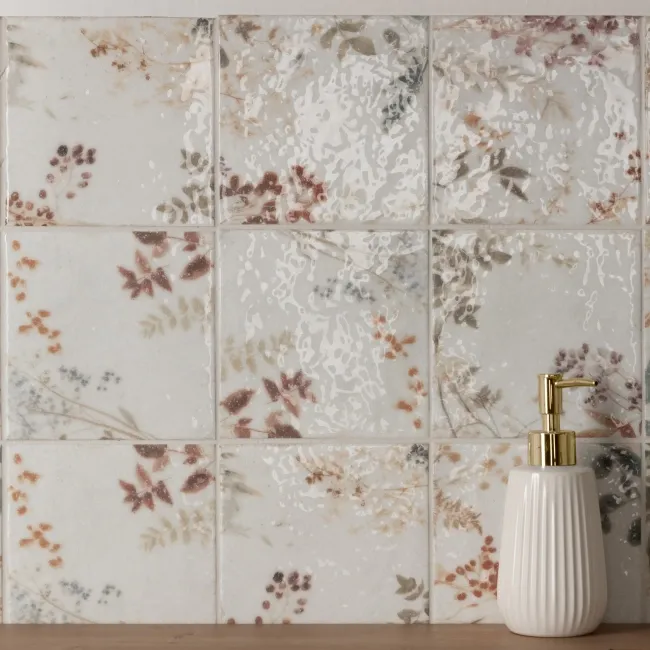 Lucy Forest Gloss Multicolour Patterned Porcelain Wall Tiles