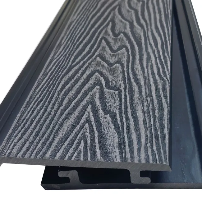 LuxeLine® Dark Grey Wood Grain Shiplap Panels