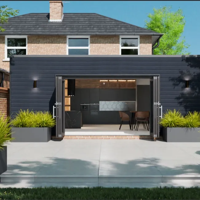 LuxeLine® Dark Grey Wood Grain Shiplap Panels