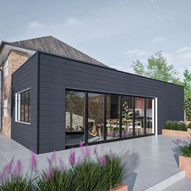 LuxeLine® Dark Grey Wood Grain Shiplap Panels