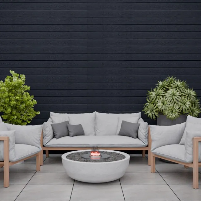 LuxeLine® Dark Grey Wood Grain Shiplap Panels