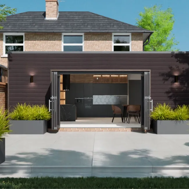 LuxeLine® Walnut Wood Grain Shiplap Panels