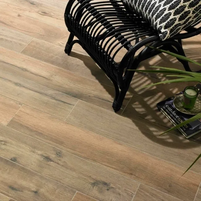 Muniellos Honey Oak Anti-Slip Wood Effect Porcelain Floor Tiles