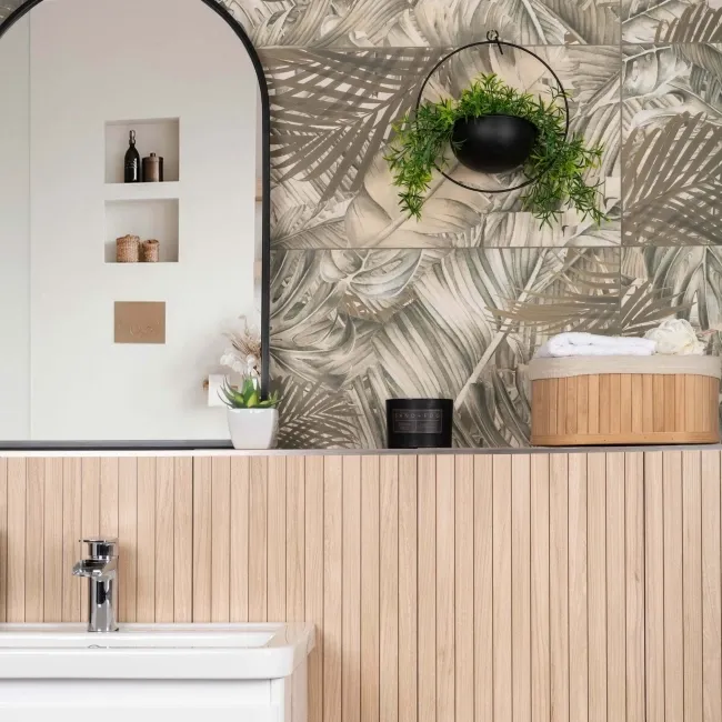 Nature's Way Botanical Green Matt Pattern Wall Tiles