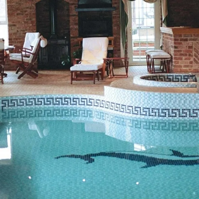 Pixel Pool Blue Blend Mosaic Tiles 25x25