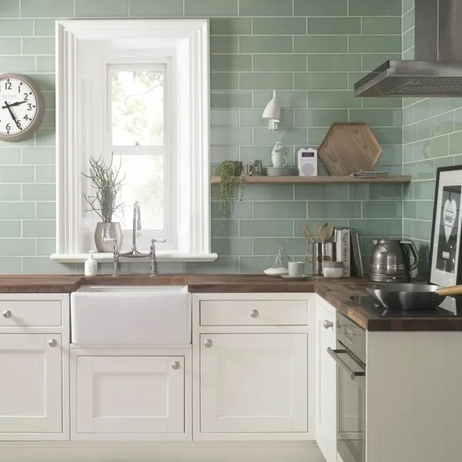 Aquarelle Pistachio Green Brick Tiles