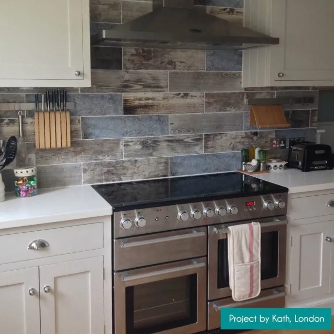 Rustic Blue Reclaimed Wood Effect Porcelain Floor Tiles