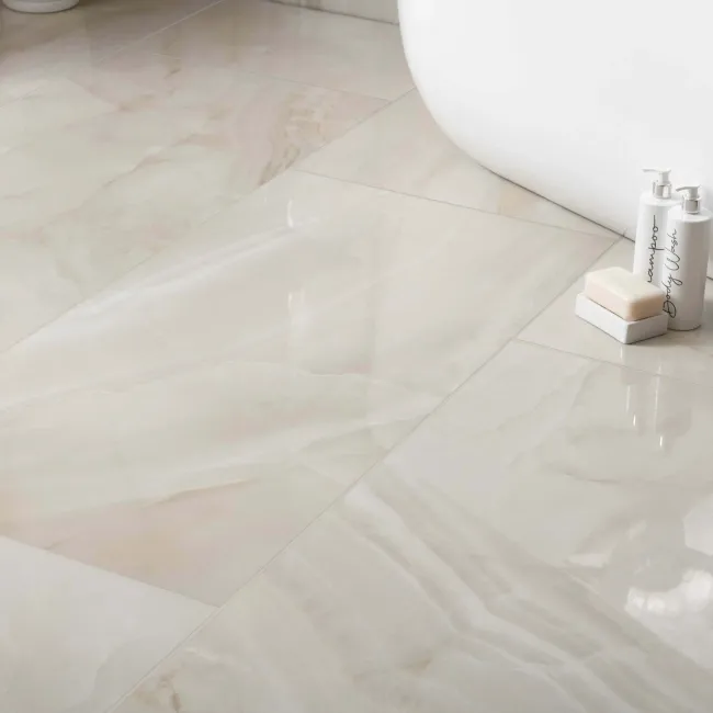 Lustra Light Beige Marble Effect Porcelain Tiles 1200x600