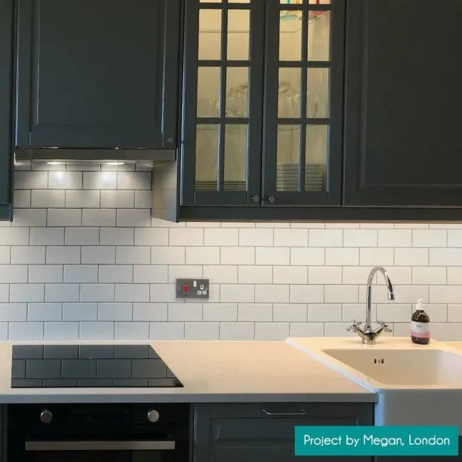 Whitechapel Gloss Flat White Mini Metro Tiles