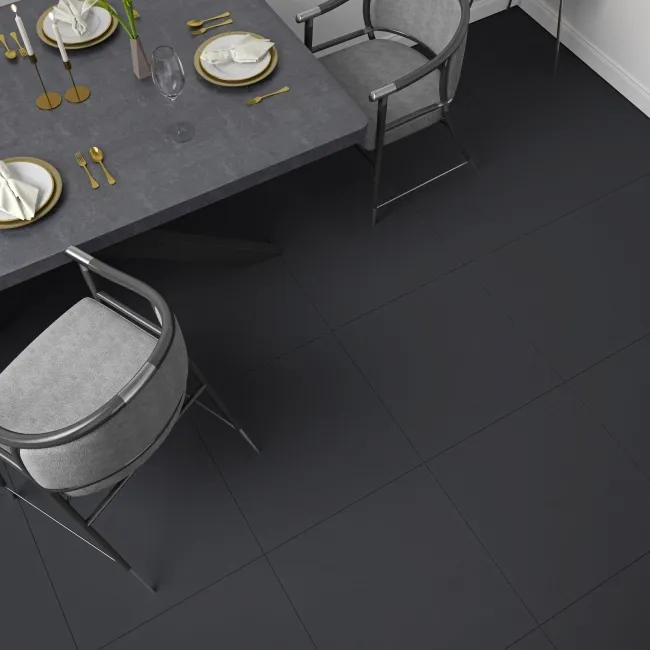 Sorbet Black Matt Plain 598x598 Wall and Floor Tiles