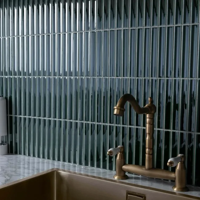 Spirit Green Gloss Kitkat Mosaic Porcelain Wall Tiles