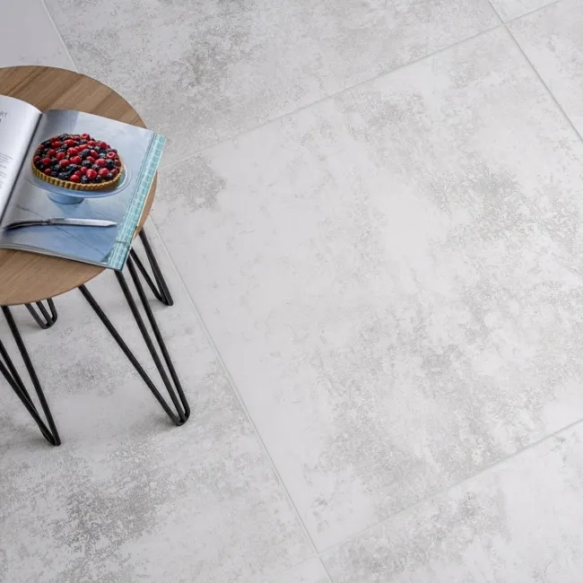 Cosmic Cloud White Semi Polished Stone Effect Floor Tiles