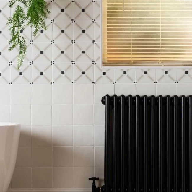 Dante Sand Cross Beige Matt Patterned Wall and Floor Tiles