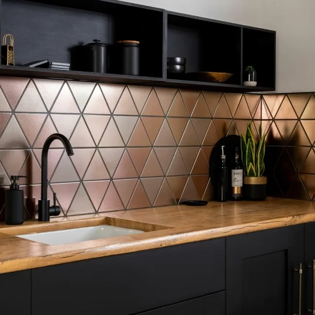 Aura Metallic Triangle Porcelain Wall Tiles