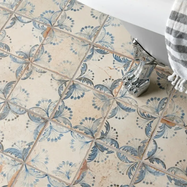 Vecchio Floreale Indigo Vintage Pattern Tiles