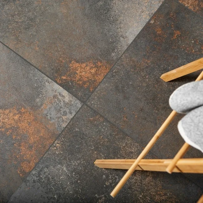 Yuri® Basalt Dark Grey 90% Recycled Stone Effect Floor Tiles