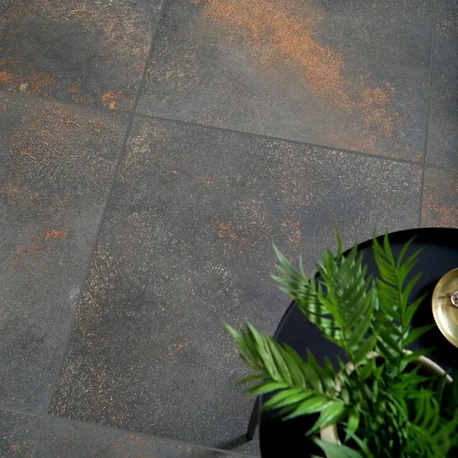 Yuri® Basalt Dark Grey 90% Recycled Stone Effect Floor Tiles