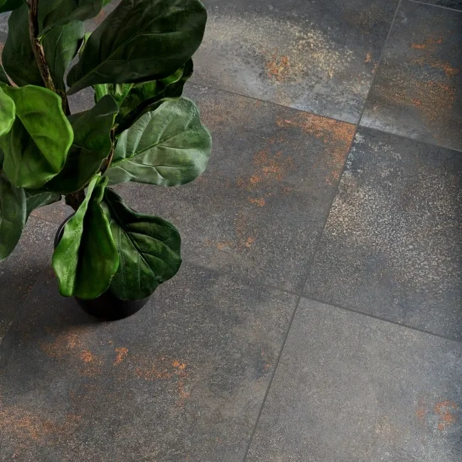 Yuri® Basalt Dark Grey 90% Recycled Stone Effect Floor Tiles
