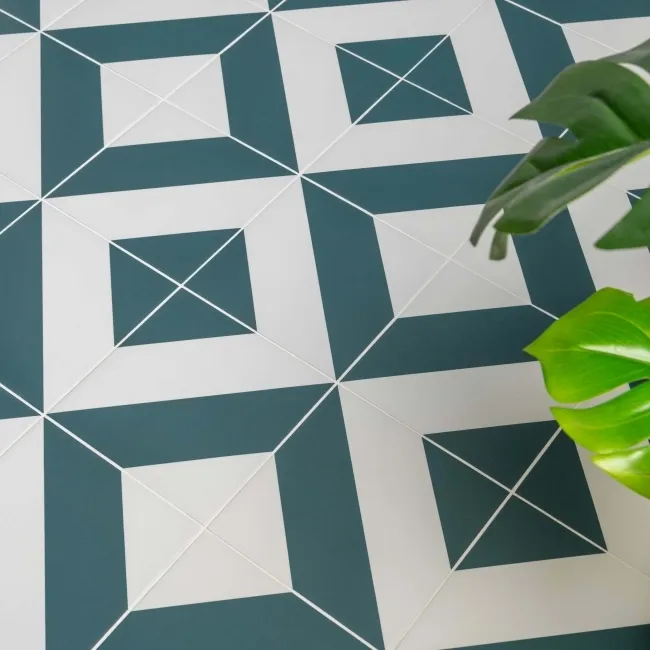 Zebra Green and White Matt Striped Patterned Wall and Floor Tiles