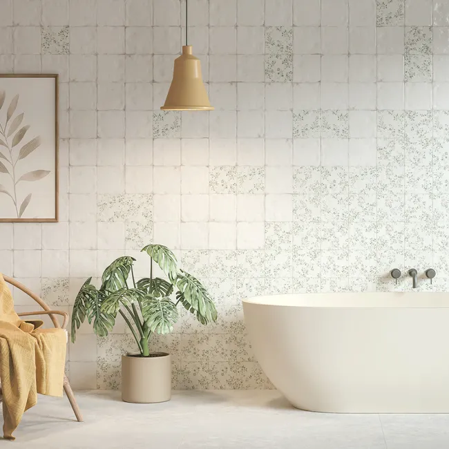 Lucy Bloom Gloss Multicolour Patterned Porcelain Wall Tiles