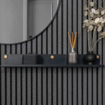 Trepanel Customise® Black Shelf 759mm inc Brass Screws