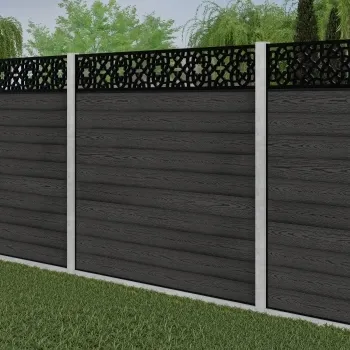 LuxeLine Composite Fence Panel Dark Grey - Moroccan Decorative Screen for Own Post