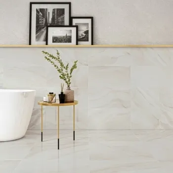 Lustra Light Beige Marble Effect Porcelain Tiles 600x300