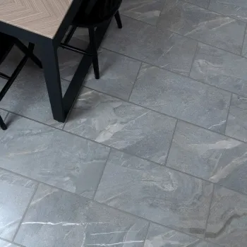 Devoke Grey Matt Stone Effect Wall and Floor Tiles 597x297