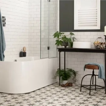 white rustic metro tiles