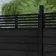 LuxeLine Composite Fence Panel Black 6ft High - Slat Decorative Screen with Aluminium Post
