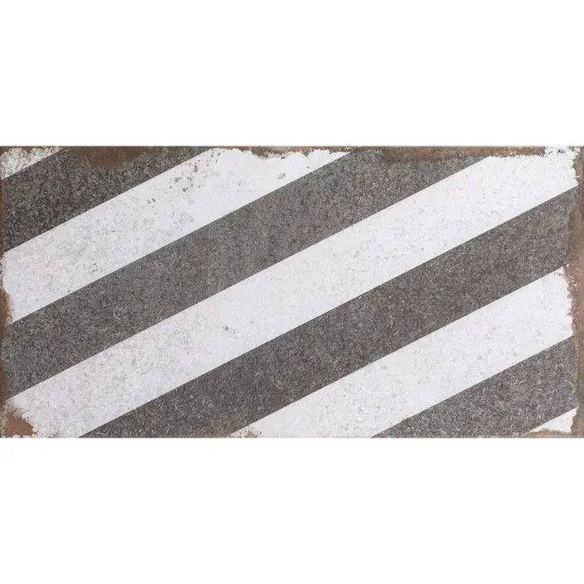 Brixton Dark Grey Striped Matt Pattern Wall Tiles